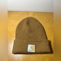 Carhartt Accessories | Carhartt Toddler Beanie Cap Watch Hat Knit Tan Brown Winter Hats Beanie One Size | Color: Brown/Tan | Size: Toddler One Size