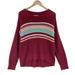 American Eagle Outfitters Sweaters | American Eagle Outfitters Sweater Womens Medium Burgundy Knit Cotton Pullover | Color: Tan | Size: M