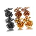 Black Rose Flower Cufflinks Exquisite Metal Personalized For Women And Men Cufflinks Shirt Mens Accessories Gifts (Color : D) (D A)