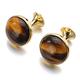 Stone Cufflinks For Mens Gold Color Plated Round Stone Cuff Links Gift Casual