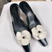 Kate Spade Shoes | Kate Spade New York Kitten Heels 9.5 Leather Mule Slip On Shoes .Amazing Shoes | Color: Black/White | Size: 9.5