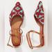 Anthropologie Shoes | Anthropologie Geo Strappy Flats Burgundy And Turquoise Size 7 | Color: Blue/Red | Size: 7