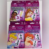 Disney Toys | 4 Disney Princess Flash Learning Cards Game (Add, Subtract, Multiply, Etc.) New | Color: Pink | Size: Osg