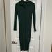 Zara Dresses | Hunter Green Cotton Ribbed Midi Dress | Color: Green | Size: M