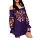 Free People Dresses | Free People Fleur Du Jour Embroidered Purple Mini Boho Cotton Dress Xs | Color: Purple | Size: Xs