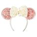 Disney Accessories | Disney Parks Minnie Mouse Peach Regency Ruffles Embroidered Ears Headband | Color: Red | Size: Regular