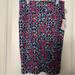 Lularoe Skirts | Lularoe Cassie Pencil Stretch Skirt Blue Red Tulips Size Women’s Xl Nwt | Color: Blue/Red | Size: Xl