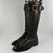 Burberry Shoes | Burberry Women's Gold Buckle Brown Leather Boot Us 7 Side Zip Tall Riding Boot | Color: Brown | Size: 7