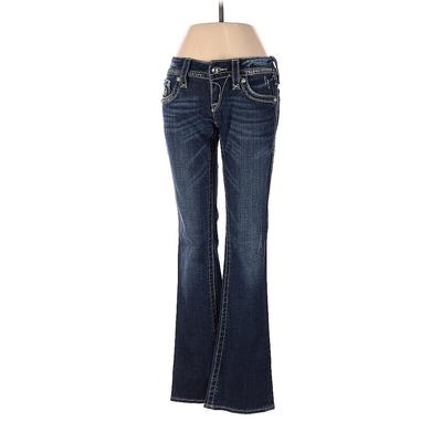 Rock Revival Jeans - Low Rise Flared Leg Boyfriend: Silver Bottoms - Women's Size 25 - Sandwash