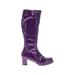 She & In Boots: Purple Print Shoes - Women's Size 38 - Round Toe