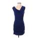 Laundry by Shelli Segal Cocktail Dress - Sheath: Blue Solid Dresses - Women's Size 2