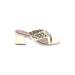 Marc Fisher LTD Heels: Slip-on Chunky Heel Casual Ivory Shoes - Women's Size 8 - Open Toe