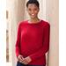 Blair Soft Spun® Acrylic Long Sleeve Jewel Neck Sweater - Red - S - Misses