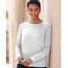 Blair Soft Spun® Acrylic Long Sleeve Jewel Neck Sweater - Grey - PM - Petite