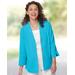 Blair Women's Nantucket Textured-Cotton Relaxed Jacket - Blue - PXL - Petite