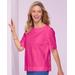 Blair Women's Captiva Cotton Side-Button Top - Pink - M - Misses