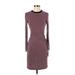 Tory Burch Casual Dress - Sheath Crew Neck 3/4 sleeves: Burgundy Dresses - Women's Size Small