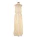 Lucky Brand Casual Dress - Midi Scoop Neck Sleeveless: Tan Dresses - Women's Size Large
