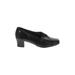 Life Stride Heels: Slip On Chunky Heel Work Black Solid Shoes - Women's Size 7 1/2 - Round Toe