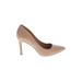 Saks Fifth Avenue Heels: Pumps Stiletto Minimalist Tan Solid Shoes - Women's Size 8 - Pointed Toe