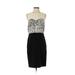 Ann Taylor LOFT Casual Dress - Party: Black Damask Dresses - Women's Size 4