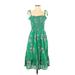 Draper James Casual Dress - Midi Sweetheart Sleeveless: Green Dresses - Women's Size Small