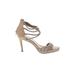 Seychelles Heels: Slip-on Stiletto Glamorous Tan Solid Shoes - Women's Size 9 - Open Toe