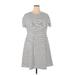 Hutch Casual Dress - A-Line: Gray Stripes Dresses - Women's Size 2X
