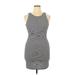 Soprano Casual Dress - Bodycon Crew Neck Sleeveless: Black Stripes Dresses - Women's Size X-Large