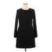 Banana Republic Factory Store Casual Dress - Mini Crew Neck Long sleeves: Black Solid Dresses - Women's Size 14
