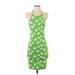 LA Hearts Casual Dress - Bodycon Halter Sleeveless: Green Floral Dresses - Women's Size X-Small