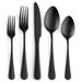 Matte Silver Set for 8,Satin Finish Black Flatware Set,Eating Dish Cutlery,Fine Dinner Knifes Forks Spoons,Utensils Tableware