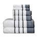 Cotton Striped Bath Towels, Luxury 6 Piece Set 2 Bath Towels, 2 Hand Towels and 2 Washcloths. Highly Absorbent Quick-Dry Towels