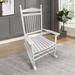 Porch Rocking Chair Solid Hardwood Slatted Rocking Chair, Outdoor Club Chair Minimalist Lawn Chair Balcony Accent Rocking Chair