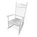 Porch Rocking Chair Solid Hardwood Slatted Rocking Chair, White