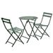 3 Piece Patio Bistro Set of Foldable Round Table and Chairs