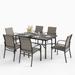 7-Piece Patio Dining Set with Metal Rectangle Table and 6 Textilene Dining Chairs