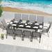 7/11 Pieces Patio Dining Set Outdoor Furniture with 6/10 Stackable Textilene Chairs & Aluminum Extendable Dining Table