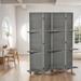 4-Panel Folding Room Divider,Paulownia Wood Privacy Screen Panel