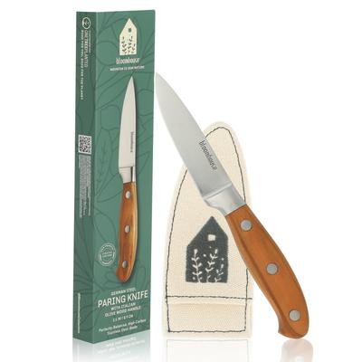 Bloomhouse 4 Inch German Steel Paring Knife W/ Italian Olive Wood Forged Handle