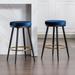 24" Bar Stools Set of 2 for Kitchen Island, Swivel Round Counter Height Stool with Golden Metal Footrest,2PCS Blue - 2PCS