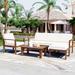 4-Piece Patio Furniture Set, Outdoor Sectional Sofa Set Patio Conversation Set with Coffee Table & Cushions for Garden Backyard