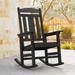 LUE BONA Plastic Outdoor Patio Adirondack Rocking Chair For Porch Set of 1 - 34.6"D x 28"W x 43.7"H