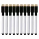 10 Pcs Black School Classroom Whiteboard Pen Dry White Board Markers Built In Eraser Student