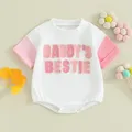2024-01-17 Lioraitiin Newborn Baby Girl Summer Romper Daddy s Girl Embroidery Romper Short Sleeve