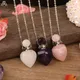 Natural White Jades Roses Amethysts Quartz Heart Shape Perfume Bottle Pendant Necklace Elegant Women