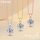 NKHOG 1ct 2ct Moissanite Pendant Necklaces For Women Sterling Silver 925 D Color VVS Lab Diamond