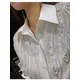 Beaded Sequined Stitch White Blouses Shirts Women 2024 Spring Autumn New In Long Sleeve Shirts