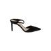 Ann Taylor Heels: Pumps Stiletto Cocktail Party Black Print Shoes - Women's Size 7 1/2 - Pointed Toe