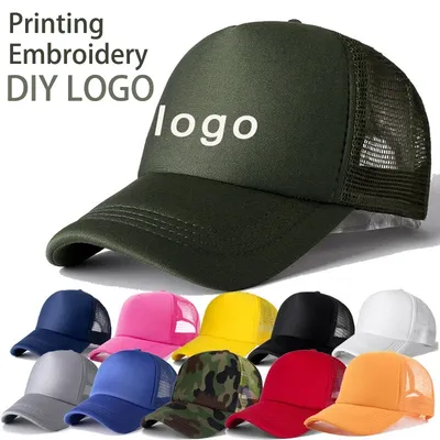 Custom Brand LOGO Personality DIY Print Trucker Hat For Kids Net Baseball Cap Men Women Blank Mesh